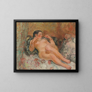 Nu maalaus - Henri Lebasque — kehystetty taideteos seinällä