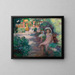 Sous les mimosas, les filles - Henri Lebasque — kehystetty taideteos seinällä