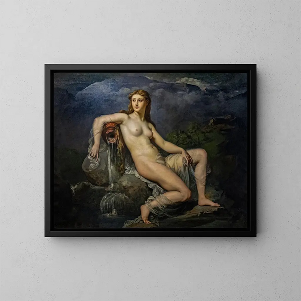 La Source ou l'Eau - Henri Lehmann — kehystetty taideteos seinällä