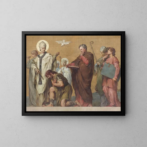 Procession carolingienne - Henri Léopold Lévy — kehystetty taideteos seinällä