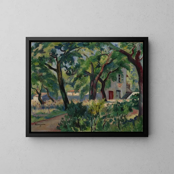 La Maison dans le fort Saint-Tropez - Henri Manguin — kehystetty taideteos seinällä