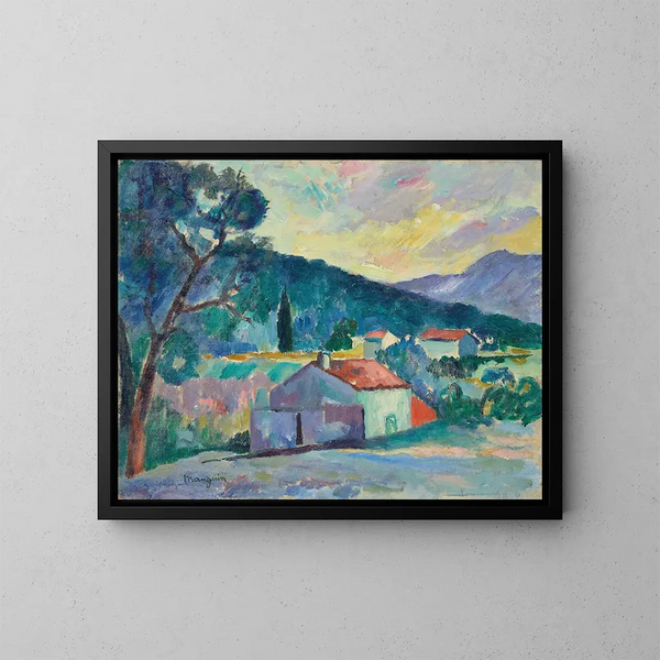 Le Mas de Saint-Tropez - Henri Manguin — kehystetty taideteos seinällä