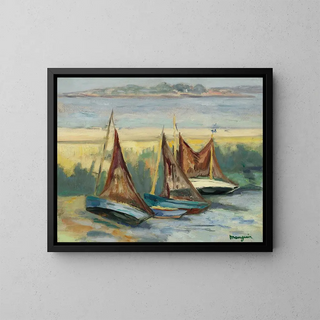 Voiliers à marée basse - Henri Manguin — kehystetty taideteos seinällä