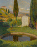Bassin ouest du Parc de Marquayrol avec vue sur l'atelier d'Henri Martin - Henri Martin — näkymä teoksesta