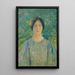 Nuori nainen kukkamekossa - Henri Martin — kehystetty taideteos seinällä