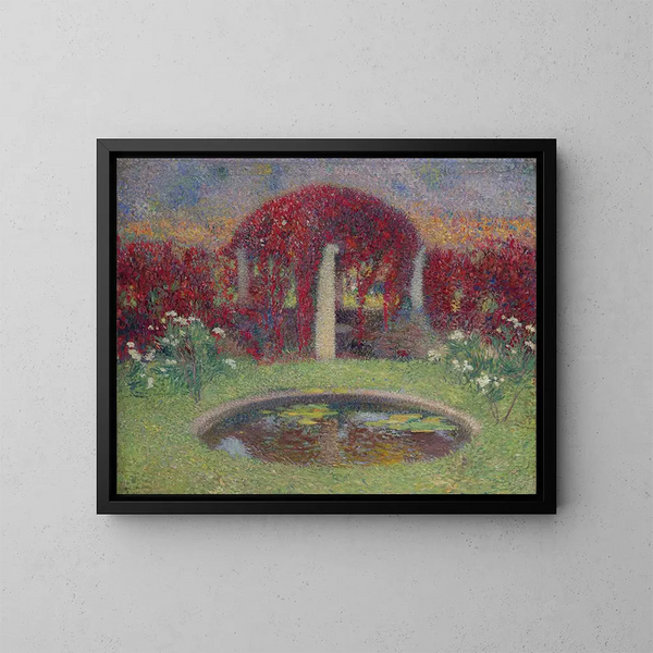 Le Bassin et la tonnelle - Henri Martin — kehystetty taideteos seinällä