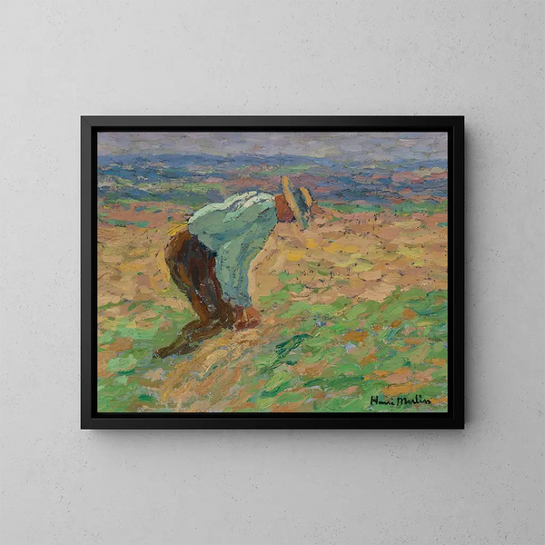 Lieur de gerbe - Henri Martin — kehystetty taideteos seinällä