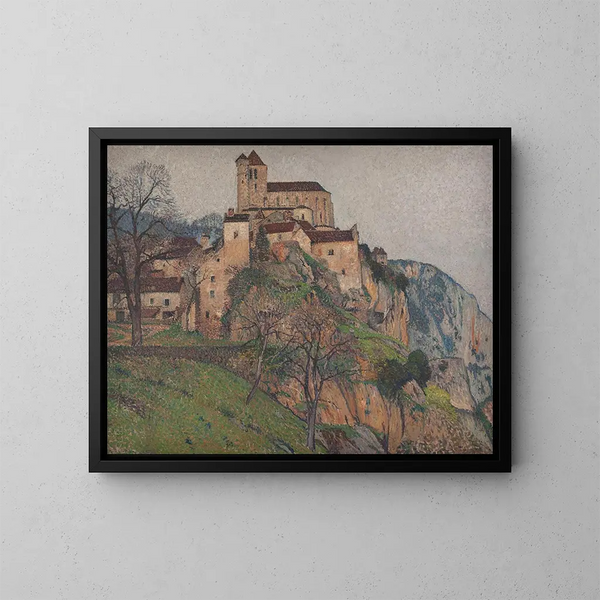 Saint-Cirq-Lapopie - Henri Martin — kehystetty taideteos seinällä