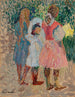 Trois petites filles au jardin un matin d'été - Henri Martin — näkymä teoksesta