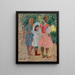Trois petites filles au jardin un matin d'été - Henri Martin — kehystetty taideteos seinällä