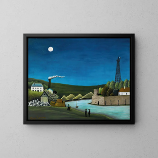 La Seine à Suresnes - Henri Rousseau — kehystetty taideteos seinällä