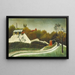 Parisien ympäristön sahaustaidetuloste - Henri Rousseau — kehystetty taideteos seinällä