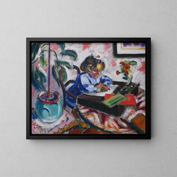 Pieni koululainen - Henri Victor Gabriel Le Fauconnier — kehystetty taideteos seinällä