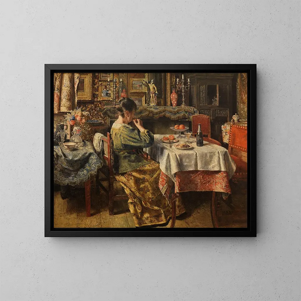 Le Repas - Henri de Braekeleer — kehystetty taideteos seinällä