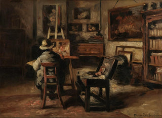 Henri de Braekeleer - The Studio of Ferdinand De Braekeleer I Father of the Painter.webp