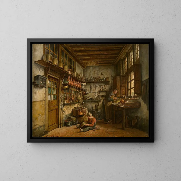 Le bricoleur - Henri de Braekeleer — kehystetty taideteos seinällä