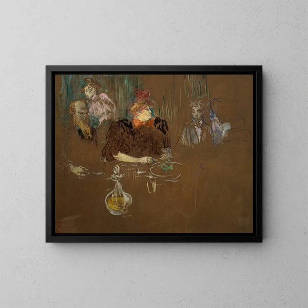 Herra ja Rouva Natansonin pöydässä - Henri de Toulouse-Lautrec — kehystetty taideteos seinällä