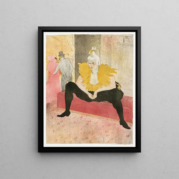 Elles The Seated Clown Mlle Cha-U-Kao - Henri de Toulouse-Lautrec — kehystetty taideteos seinällä