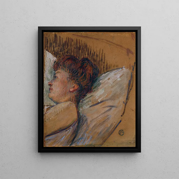 Nainen sängyssä - Henri de Toulouse-Lautrec — kehystetty taideteos seinällä