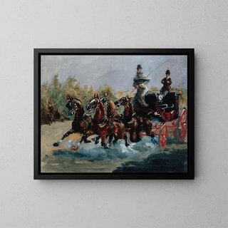 Kaunis muisto kävelystä Anglaisin promenadilta - Henri de Toulouse-Lautrec — kehystetty taideteos seinällä