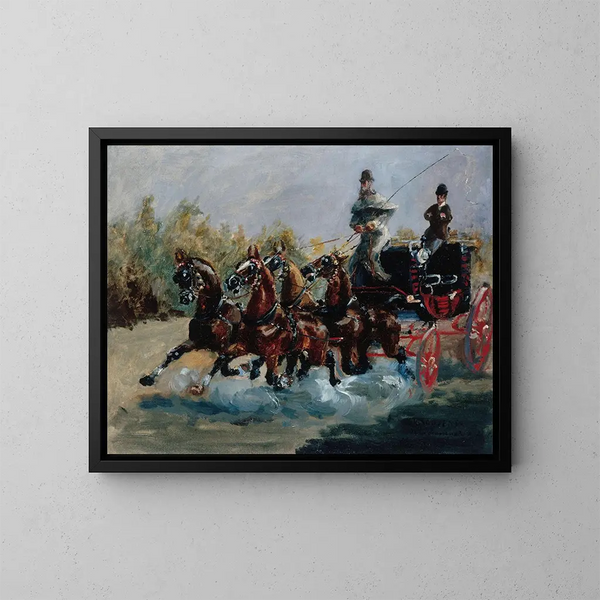 Kaunis muisto kävelystä Anglaisin promenadilta - Henri de Toulouse-Lautrec — kehystetty taideteos seinällä