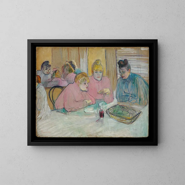 Naiset ruokasalissa - Henri de Toulouse-Lautrec — kehystetty taideteos seinällä