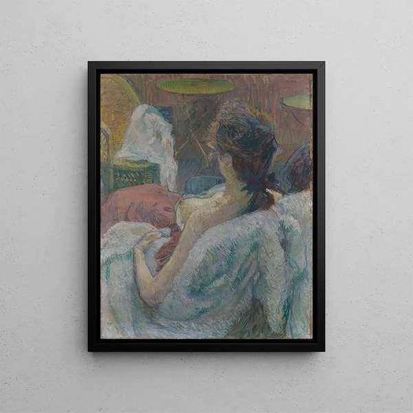 Le modèle au repos - Henri de Toulouse-Lautrec — kehystetty taideteos seinällä