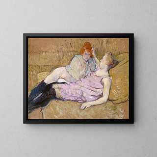 Le Canapé - Henri de Toulouse-Lautrec — kehystetty taideteos seinällä