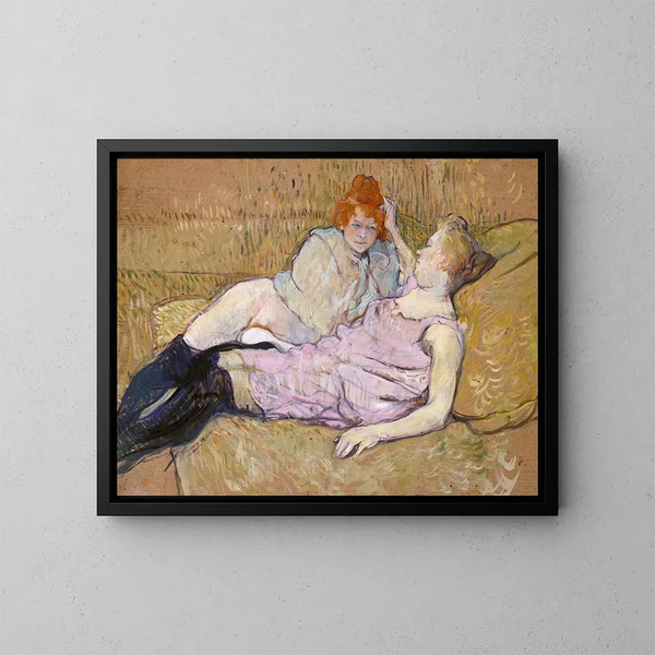 Le Canapé - Henri de Toulouse-Lautrec — kehystetty taideteos seinällä