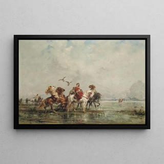 Henri milien Rousseau - Hunting In The Marshlands.webp