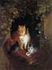 Kissa ja kissanpennut - Henriette Ronner-Knip — näkymä teoksesta