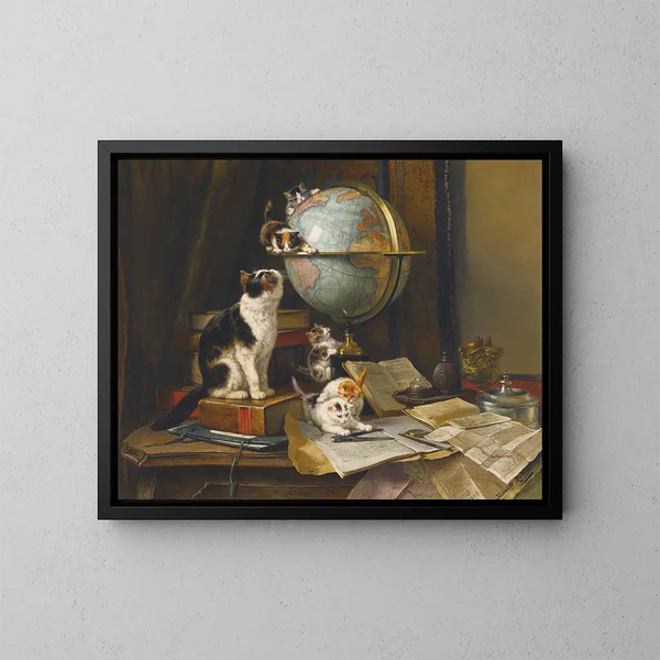 Les globe-trotters - Henriette Ronner-Knip — kehystetty taideteos seinällä