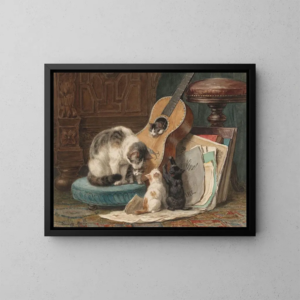 Musiikantit - Henriette Ronner-Knip — kehystetty taideteos seinällä
