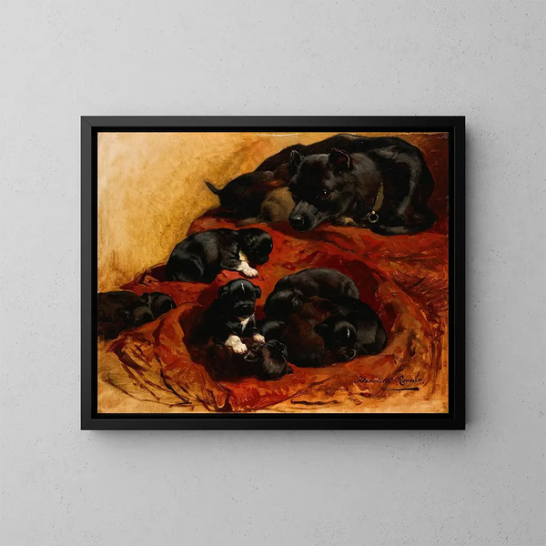 La Mère fière - Henriette Ronner-Knip — kehystetty taideteos seinällä