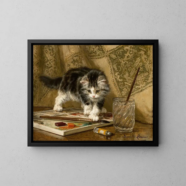 Nuori taiteilija - Henriette Ronner-Knip — kehystetty taideteos seinällä