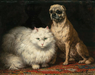 Kaksi ystävää - Henriette Ronner-Knip — näkymä teoksesta