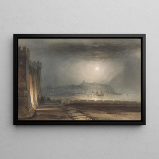 Henry Barlow Carter - Scarborough Harbour Yorkshire Moonlight.webp