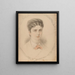 Portrait d'une dame au nœud papillon rouge - Henry Edward Doyle — kehystetty taideteos seinällä