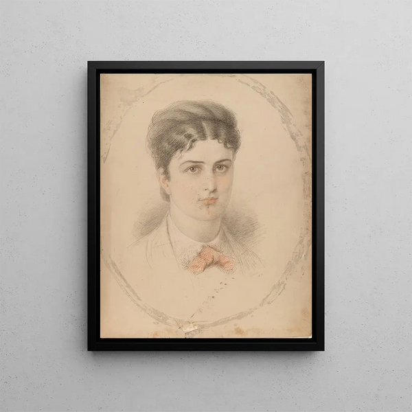 Henry Edward Doyle - Portrait of a Lady with a Red Bowtie.webp