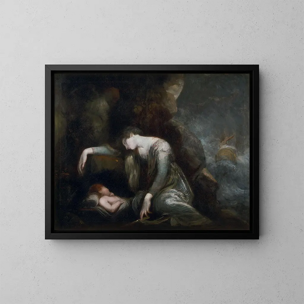 Danaé ja Perseus Serifoksella - Henry Fuseli — kehystetty taideteos seinällä