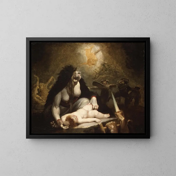 La Sorcière de la Nuit rendant visite aux sorcières de Laponie - Henry Fuseli — kehystetty taideteos seinällä