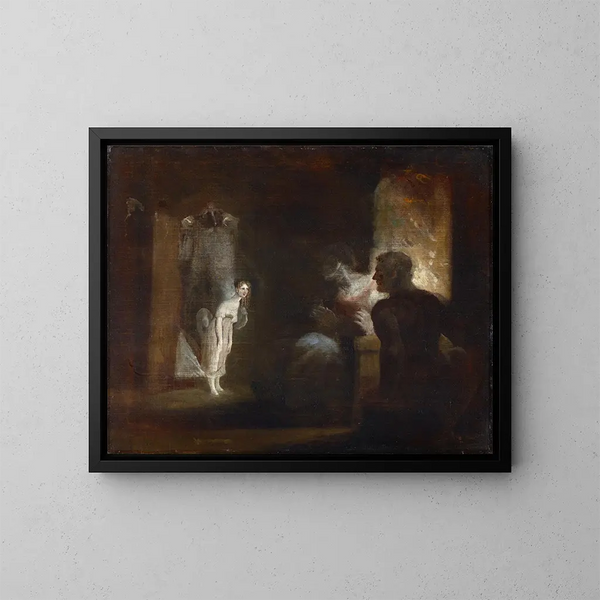 Undine enters the fisherman and his wife's house - Henry Fuseli — kehystetty taideteos seinällä