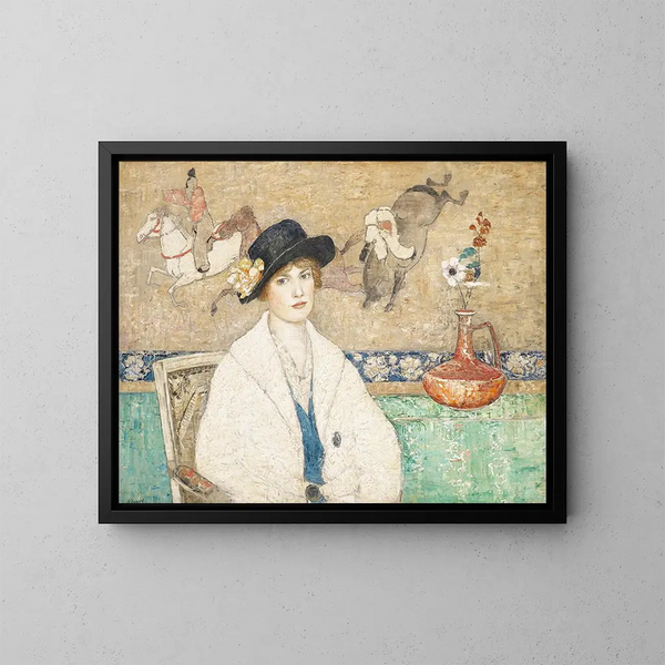 Le chapeau noir de Mademoiselle Dorothy Hart - Henry Golden Dearth — kehystetty taideteos seinällä