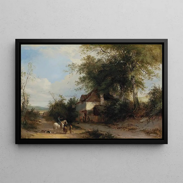 Henry John Boddington - Travellers Outside A Country Inn.webp