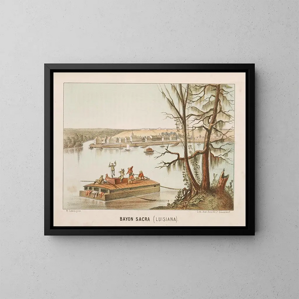Bayou Sacra, Louisiana - Henry Lewis — kehystetty taideteos seinällä