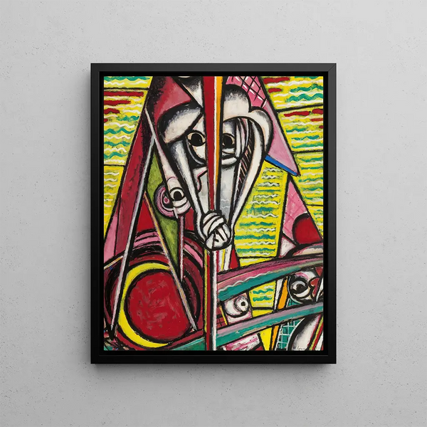 Composition cubiste - Henry Lyman Saen — kehystetty taideteos seinällä