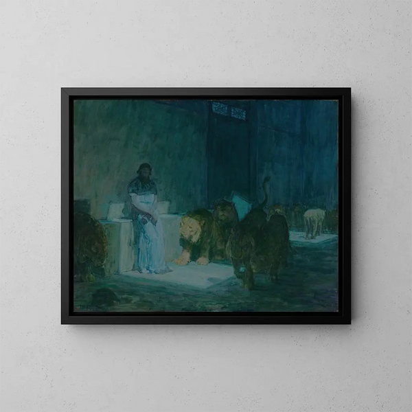 Daniel in the lion's den - Henry Ossawa Tanner — kehystetty taideteos seinällä