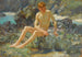 Nu maalaus kallioilla - Henry Scott Tuke — näkymä teoksesta