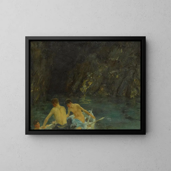 La Grotte - Henry Scott Tuke — kehystetty taideteos seinällä