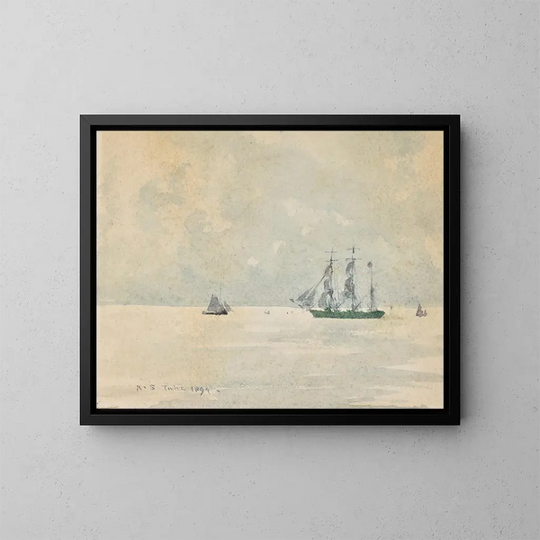 Barque à trois mâts - Henry Scott Tuke — kehystetty taideteos seinällä